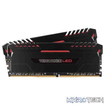 Corsair VENGEANCE LED 16GB (2 x 8GB) DDR4 DRAM 2666MHz CL16 1.2V CMU32GX4M2A2666C16R Memory Kit with Red LEDs  Black